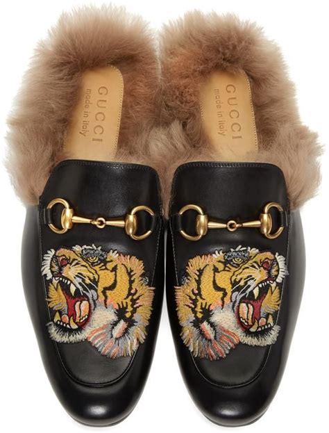 gucci fur slides tiger